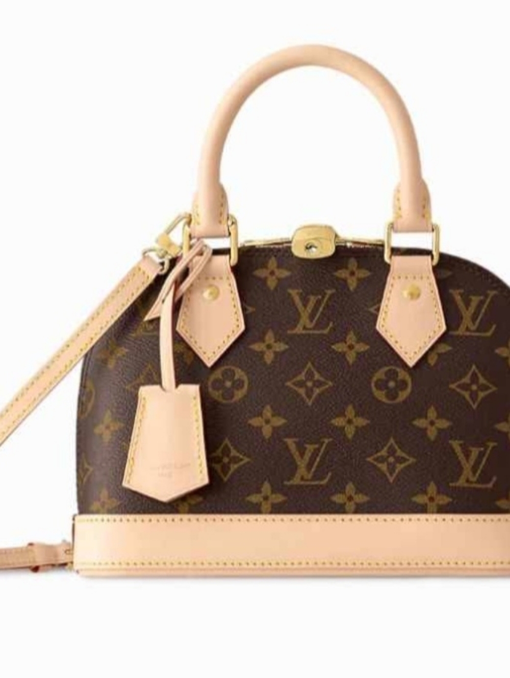 Louis Vuitton  Leather Interior Label with Gold Stitching